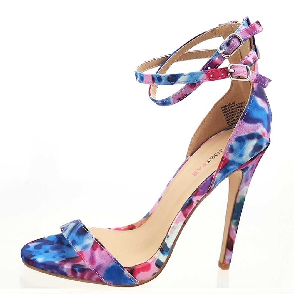 JustFab🔖Multicolor Open Toe Heels Sandals| Ankle Straps